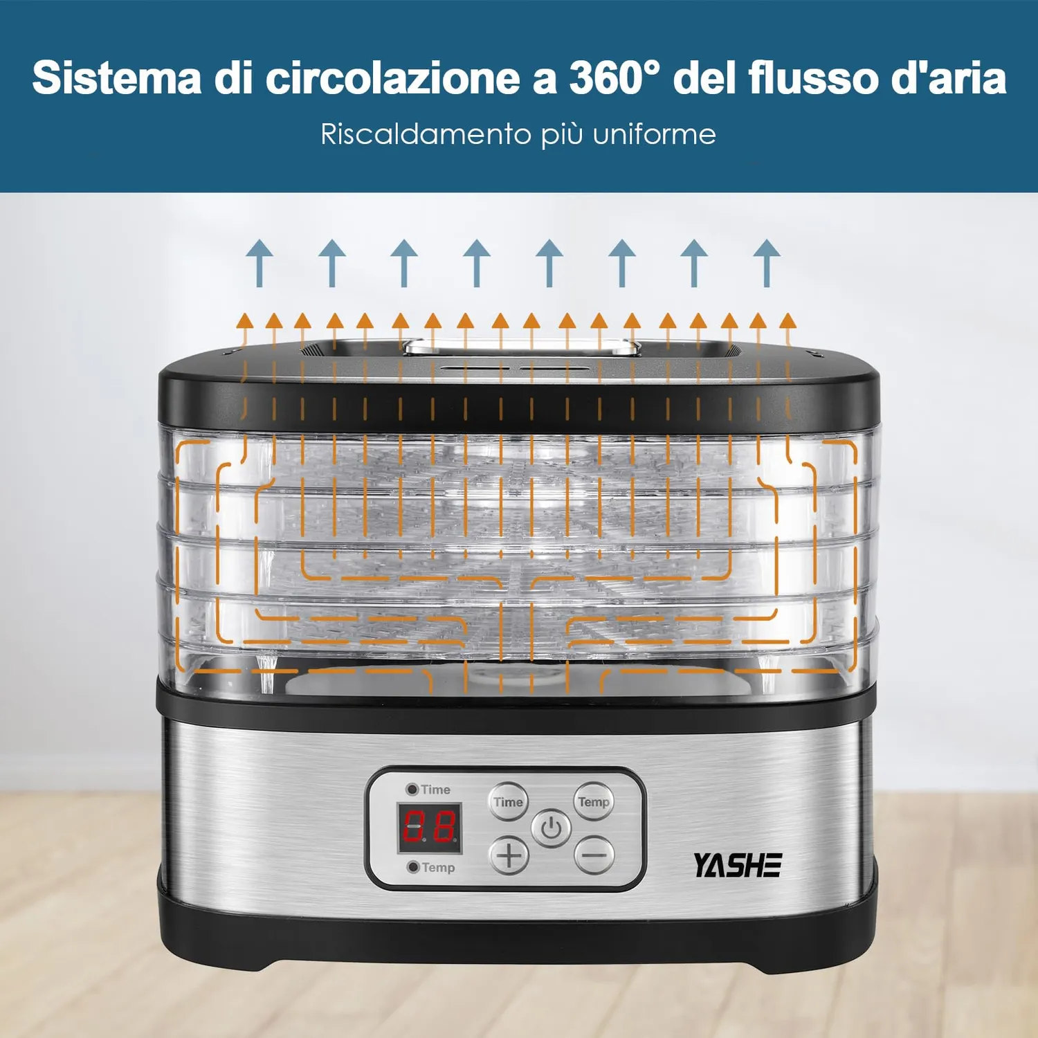 Yashe GGJ-261B essiccatore alimentare 5 vassoi elettronico