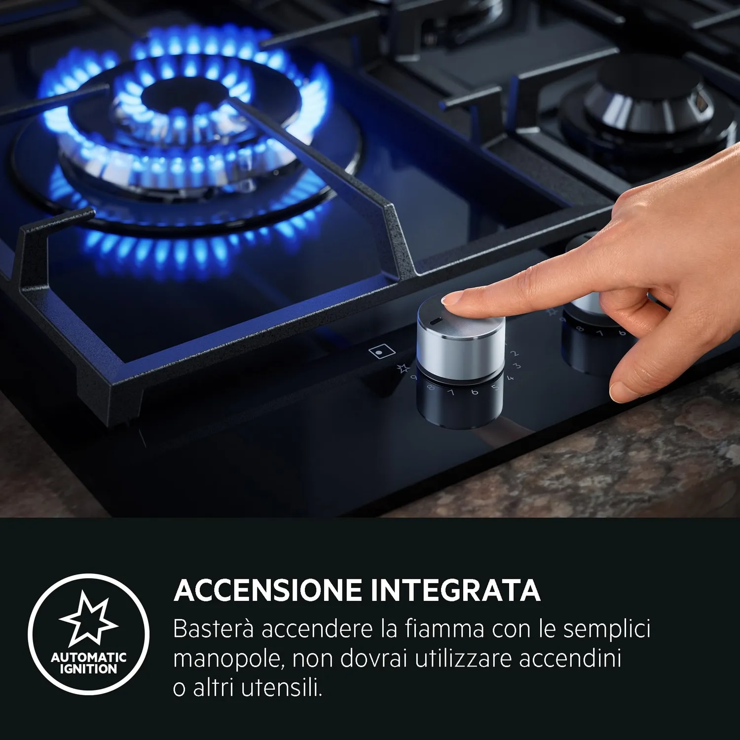 AEG HGB64400SM piano cottura gas 60cm 4 fuochi inox