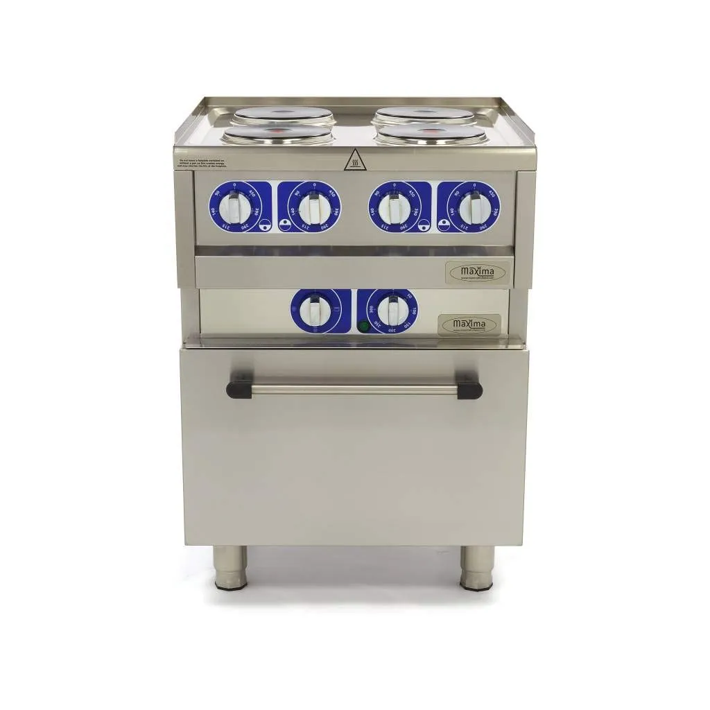 Maxima Commercial Grade cucina elettrica 4 fuochi con forno 60x60