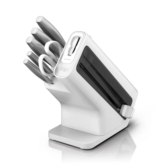 Ninja StaySharp set 6 coltelli cucina ceppo bianco affilatore