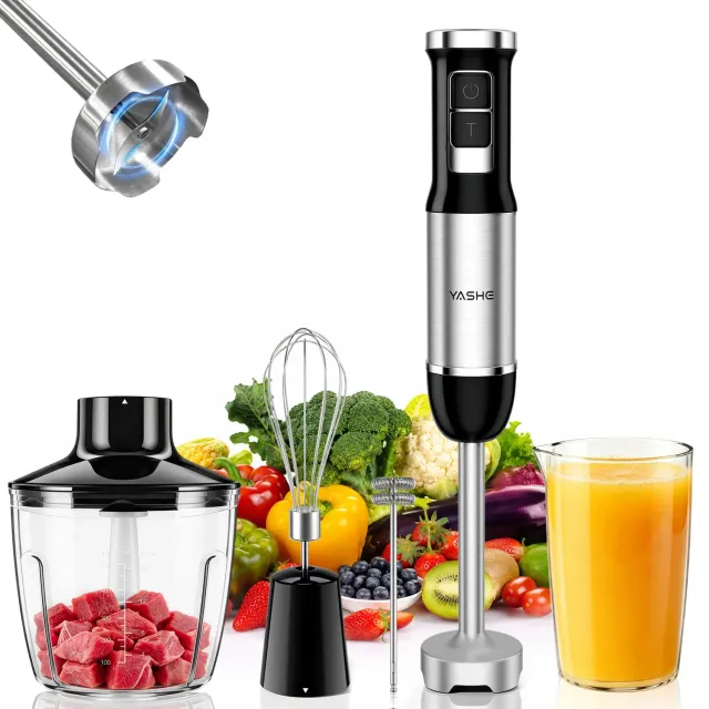 Yashe 1000W frullatore a immersione 5 in 1 con turbo