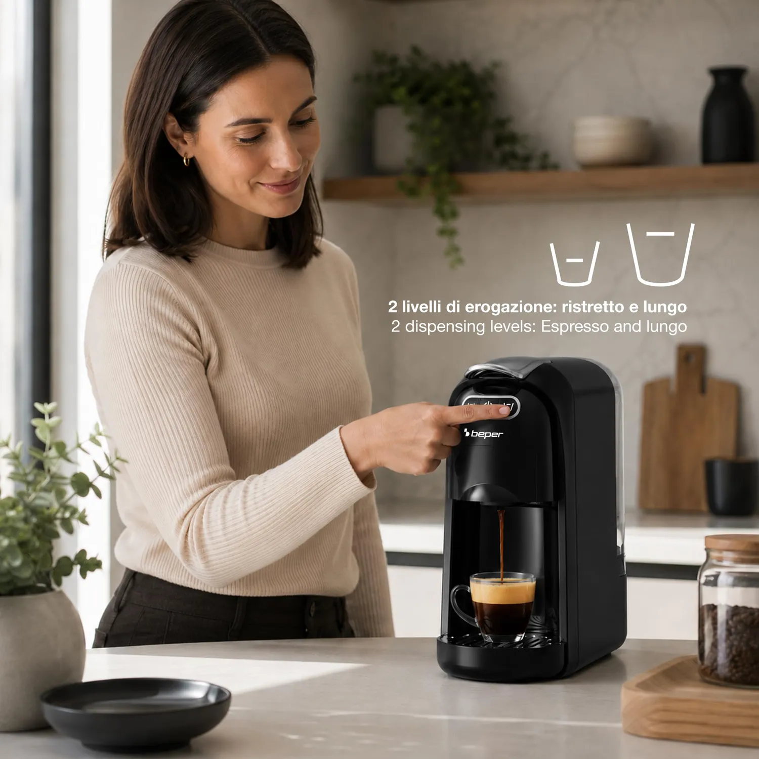 Beper Amata P101CAF200 macchina caffè 4 in 1 20 bar