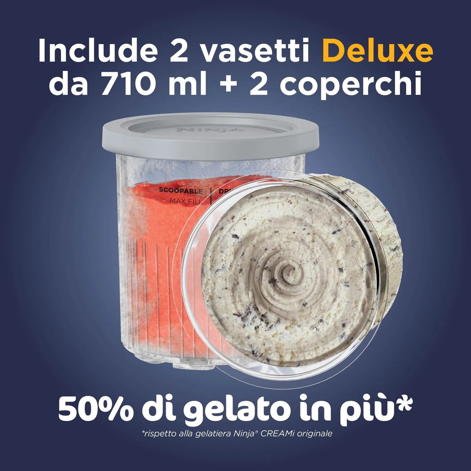 Ninja CREAMi Deluxe gelatiera beige 10 programmi 2x710 ml