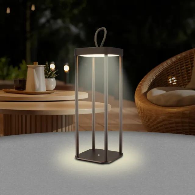 Beper P207ILI102 lampada tavolo LED corten ricaricabile