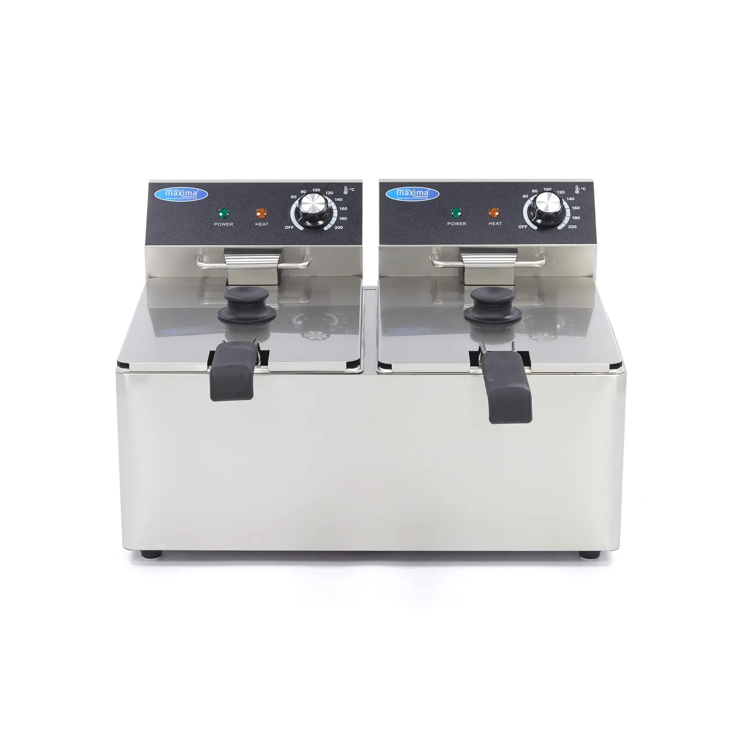 Maxima friggitrice doppia 2x8 L 2 cestini professionale 2,8 kg