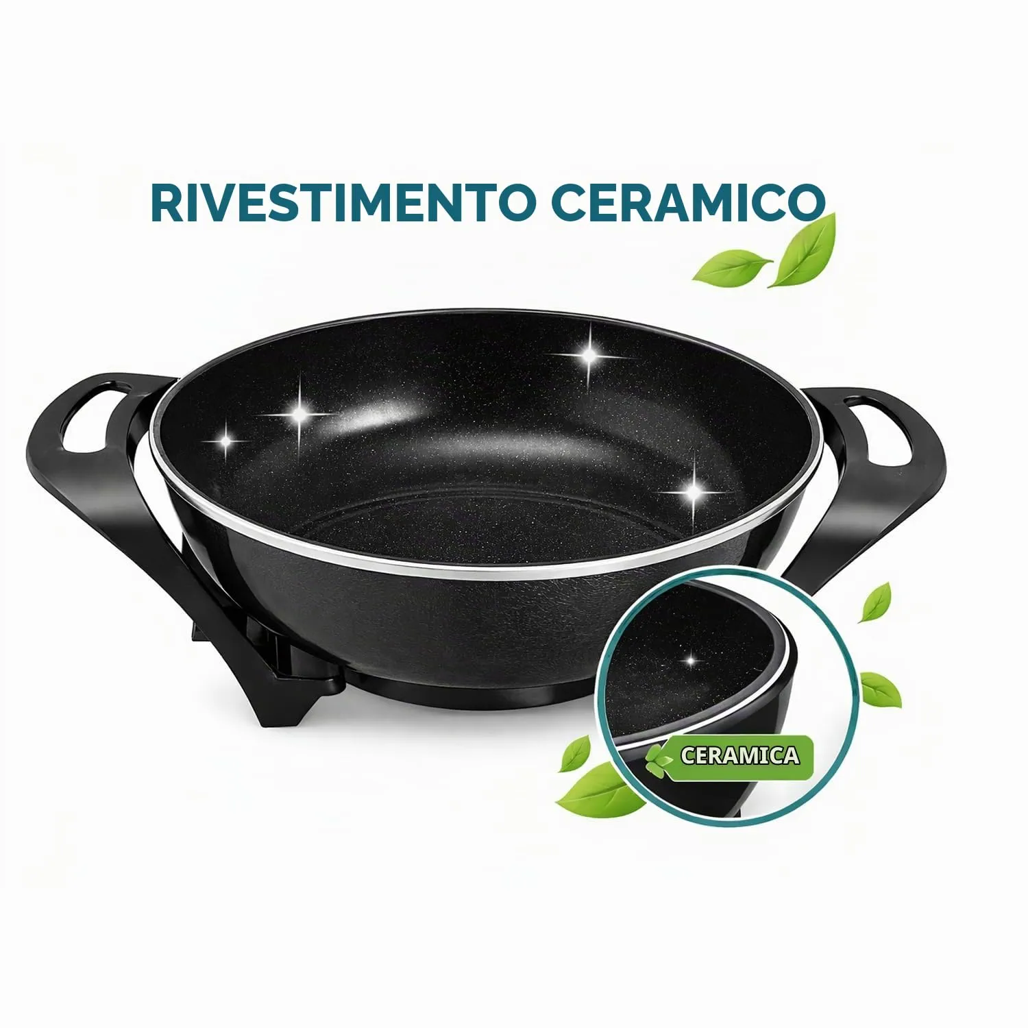Beper P101COS100 wok elettrico 33 cm 5 litri ceramica