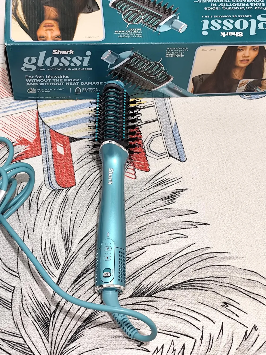 Shark Glossi HT302EUTL spazzola ad aria calda turchese