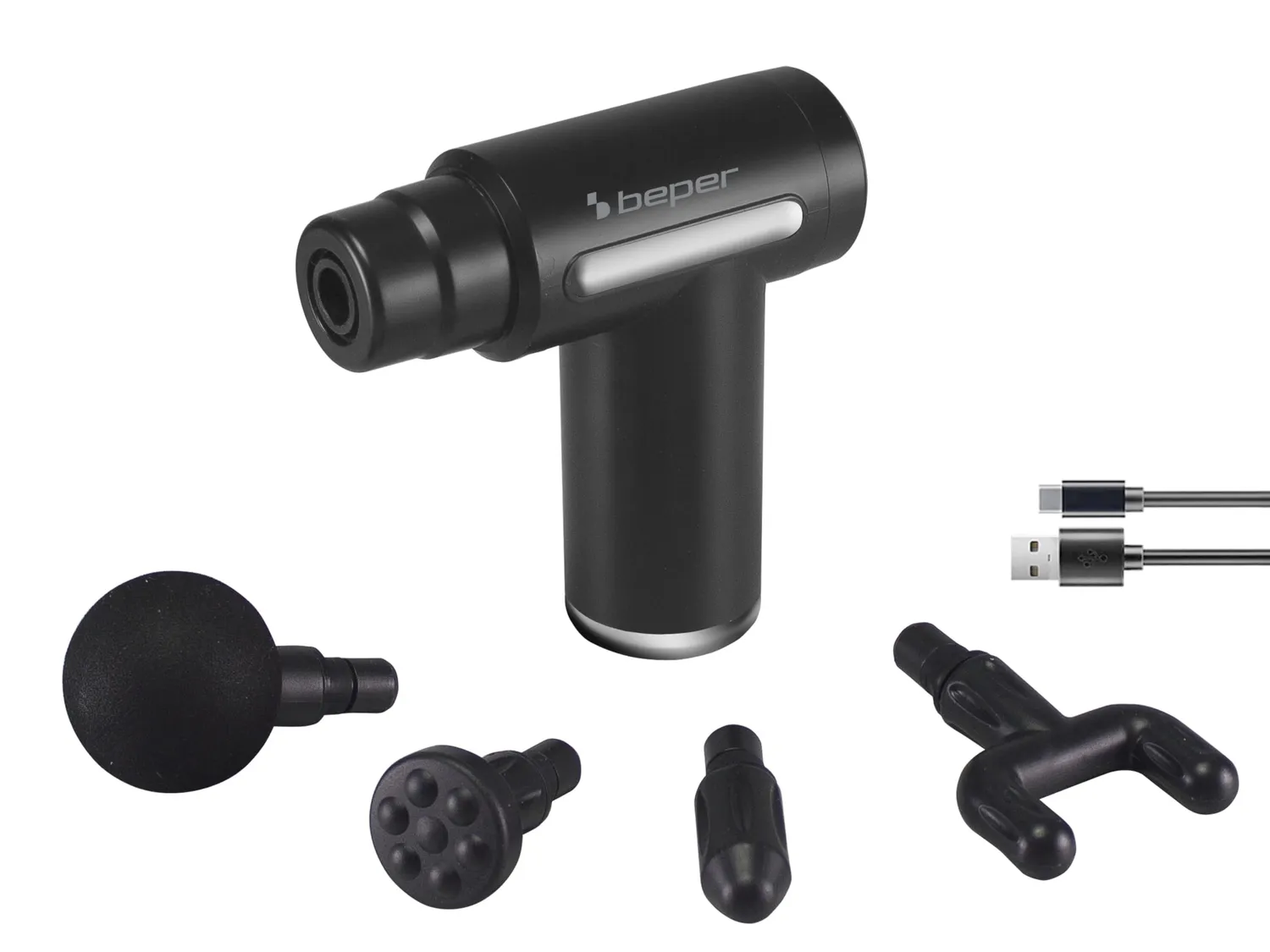 Beper P302MAS002 Massaggiatore a Percussione 30W Nero 4 Testine