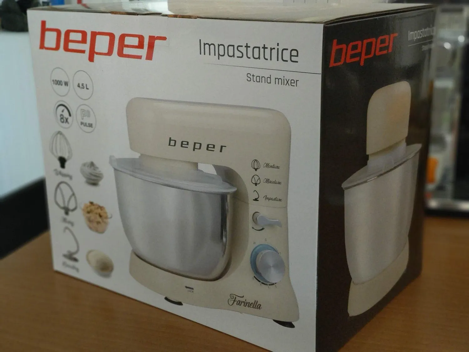 Beper BP.200 Impastatrice Planetaria 4,5L 1000W 8 Velocità