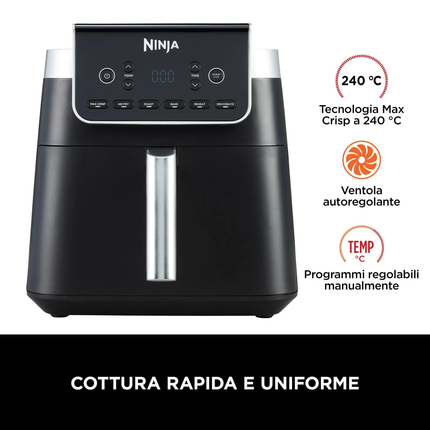 Ninja MAX friggitrice aria 6,2L grigio