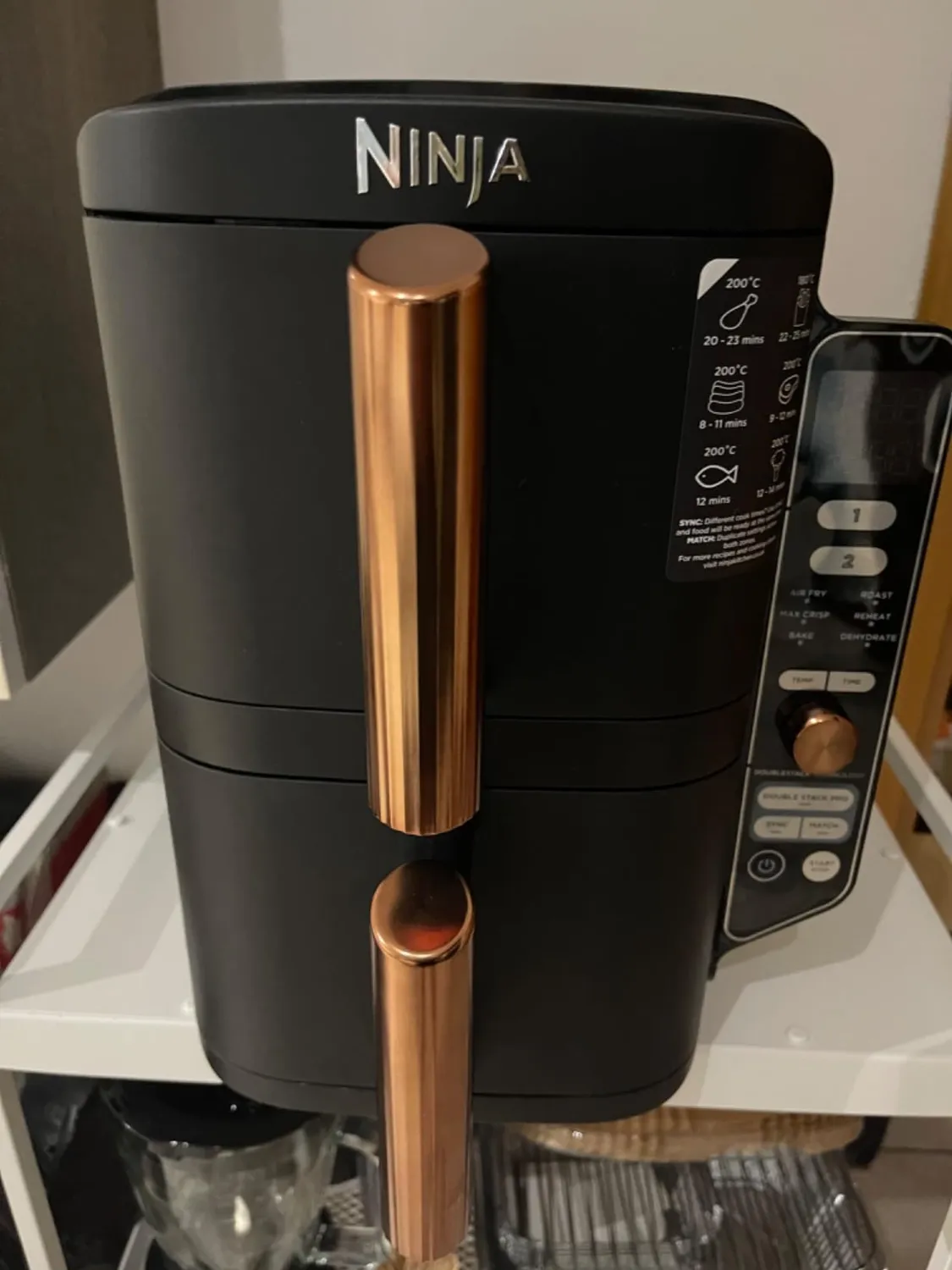 Ninja Double Stack XL Friggitrice Aria 9,5L Nero Rame Pinze
