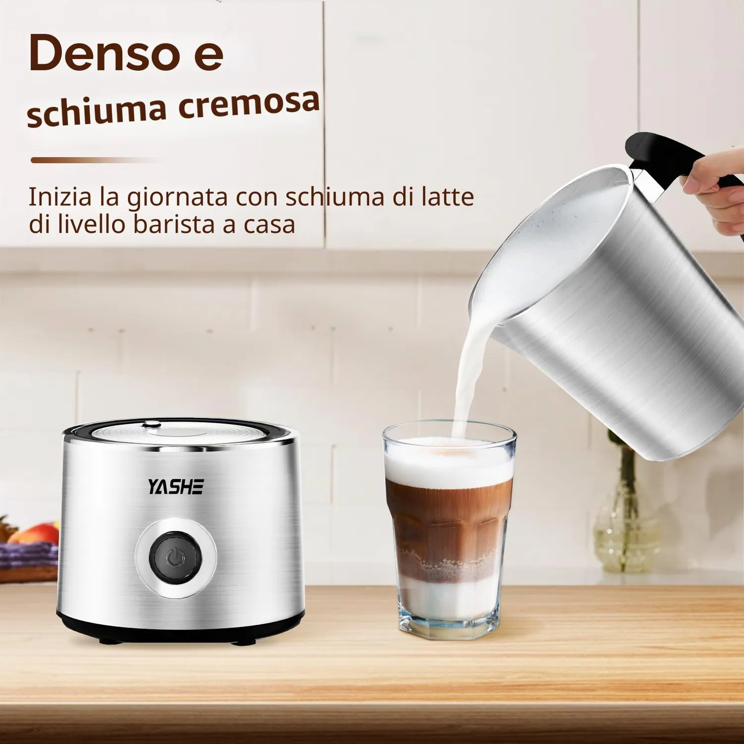 YASHE 4-in-1 montalatte elettrico 230 ml caldo freddo