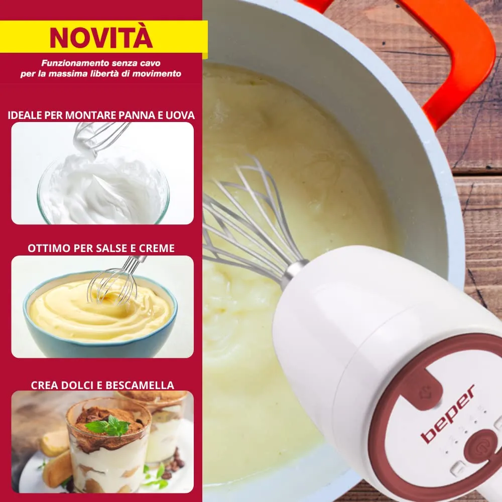 Beper P102SBA007 sbattitore senza fili ricaricabile rosso