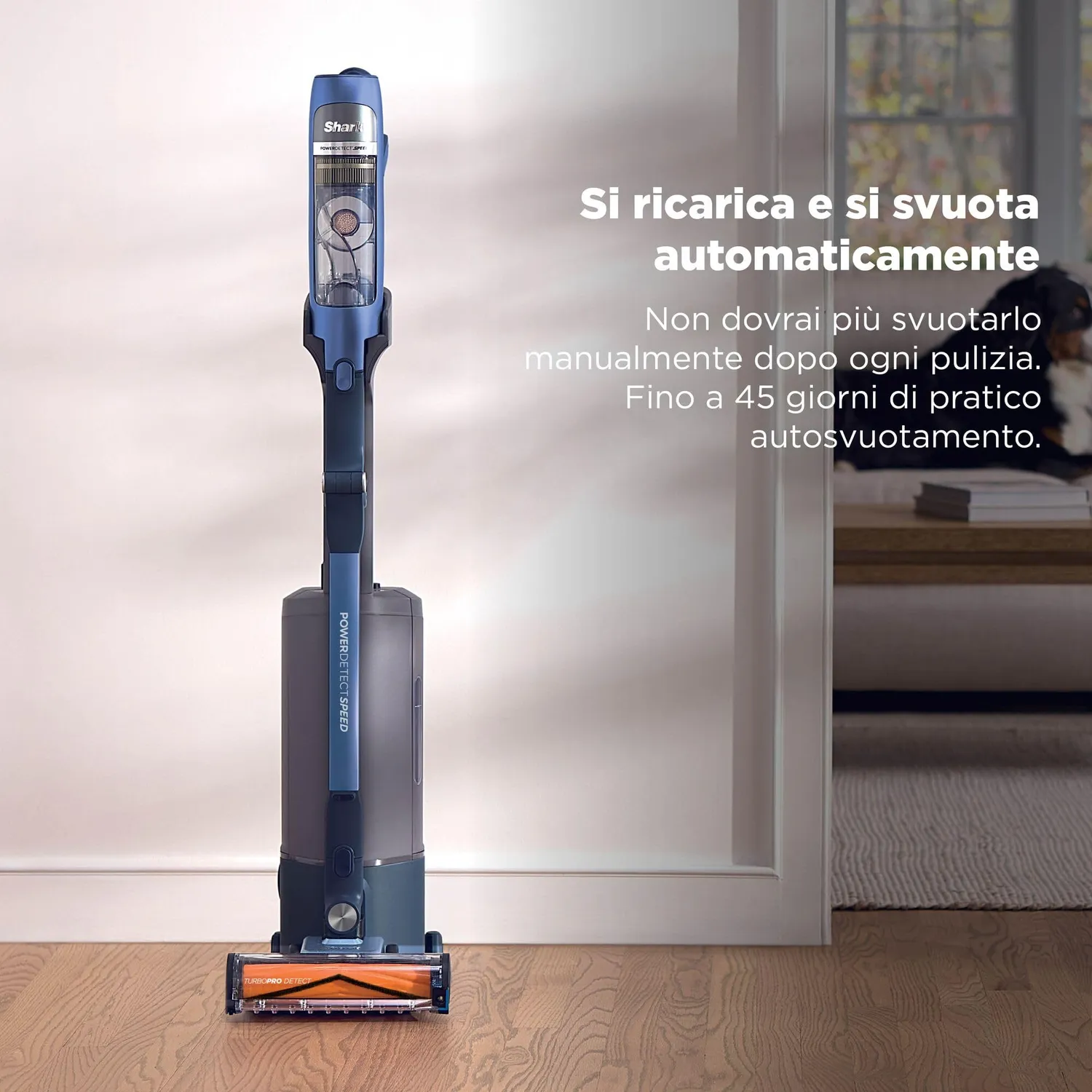 Shark Detect Speed Pet Pro Clean & Empty oltremare autosvuotante