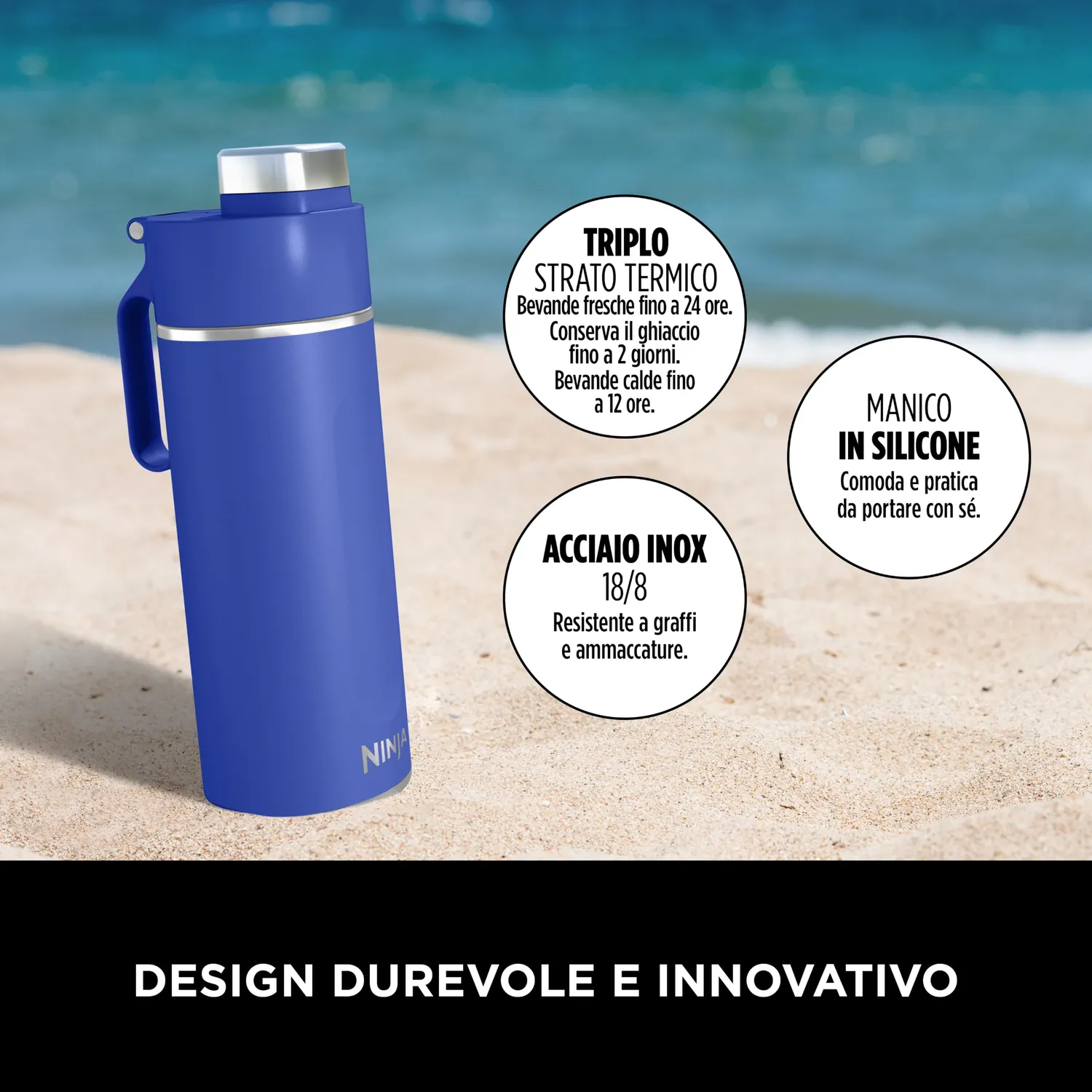 Ninja Thirsti DW2401EUUKCY borraccia termica gassate 700 ml blu