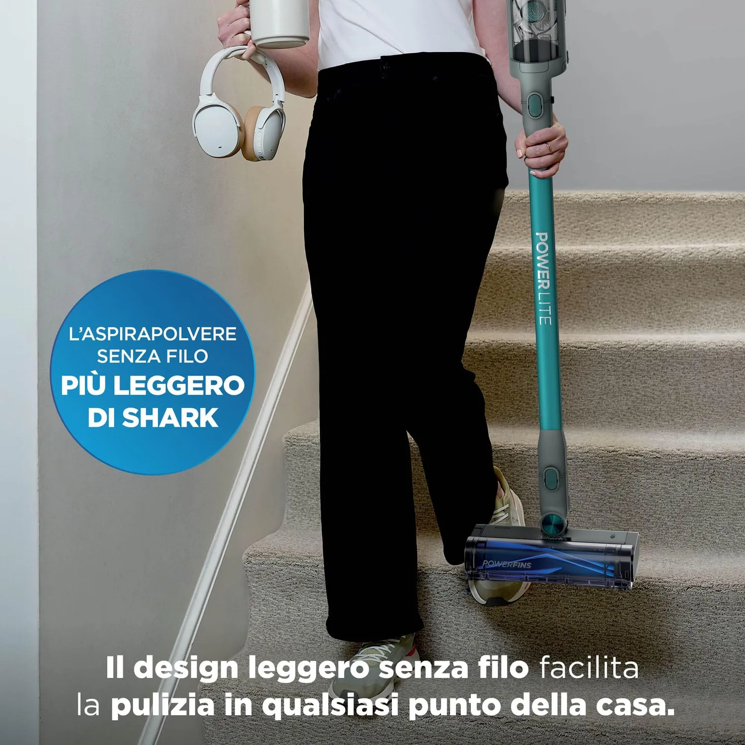 Shark PowerLite BU1623EU aspirapolvere senza fili turchese