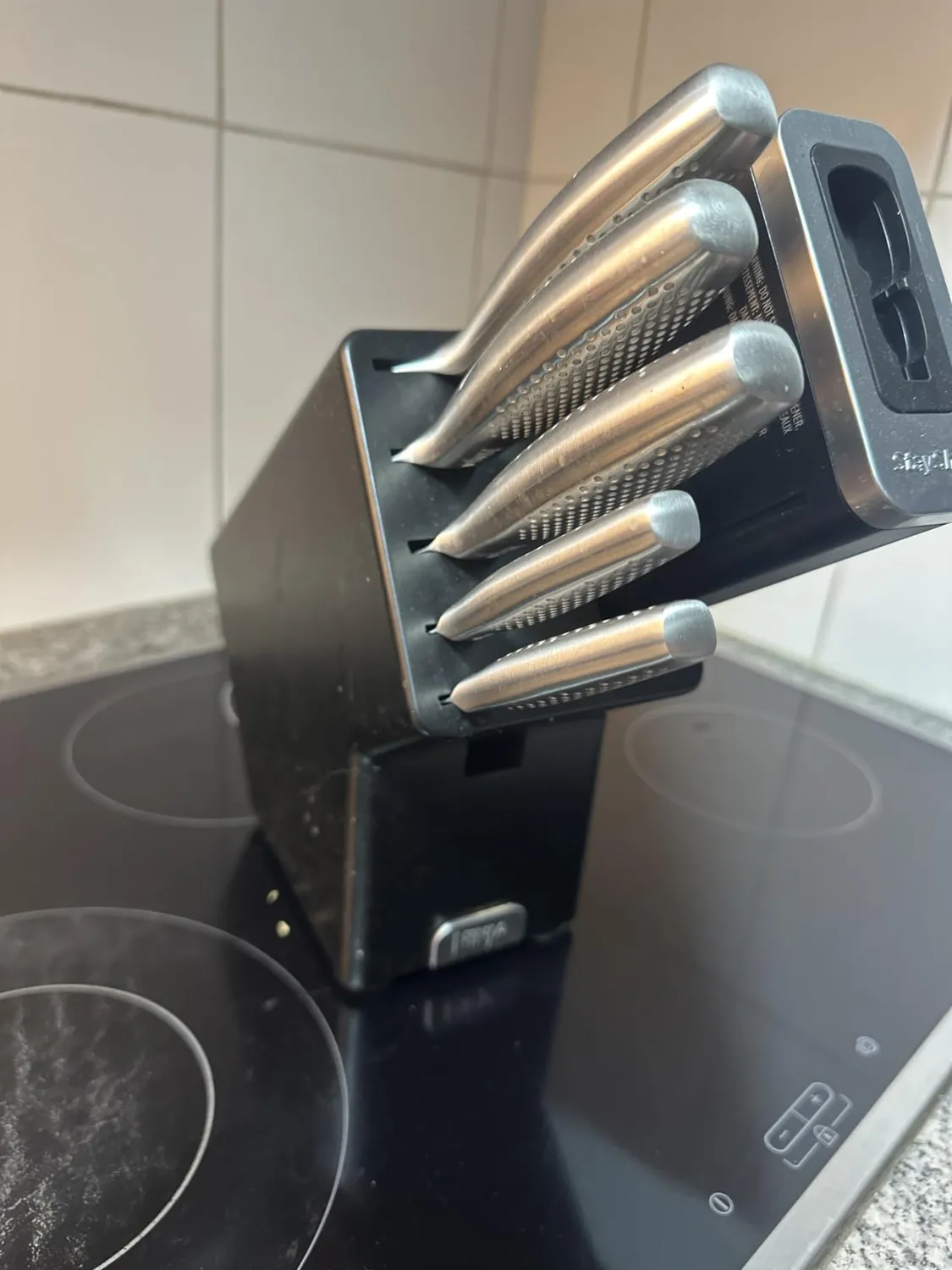 Ninja StaySharp set 6 coltelli cucina ceppo bianco affilatore
