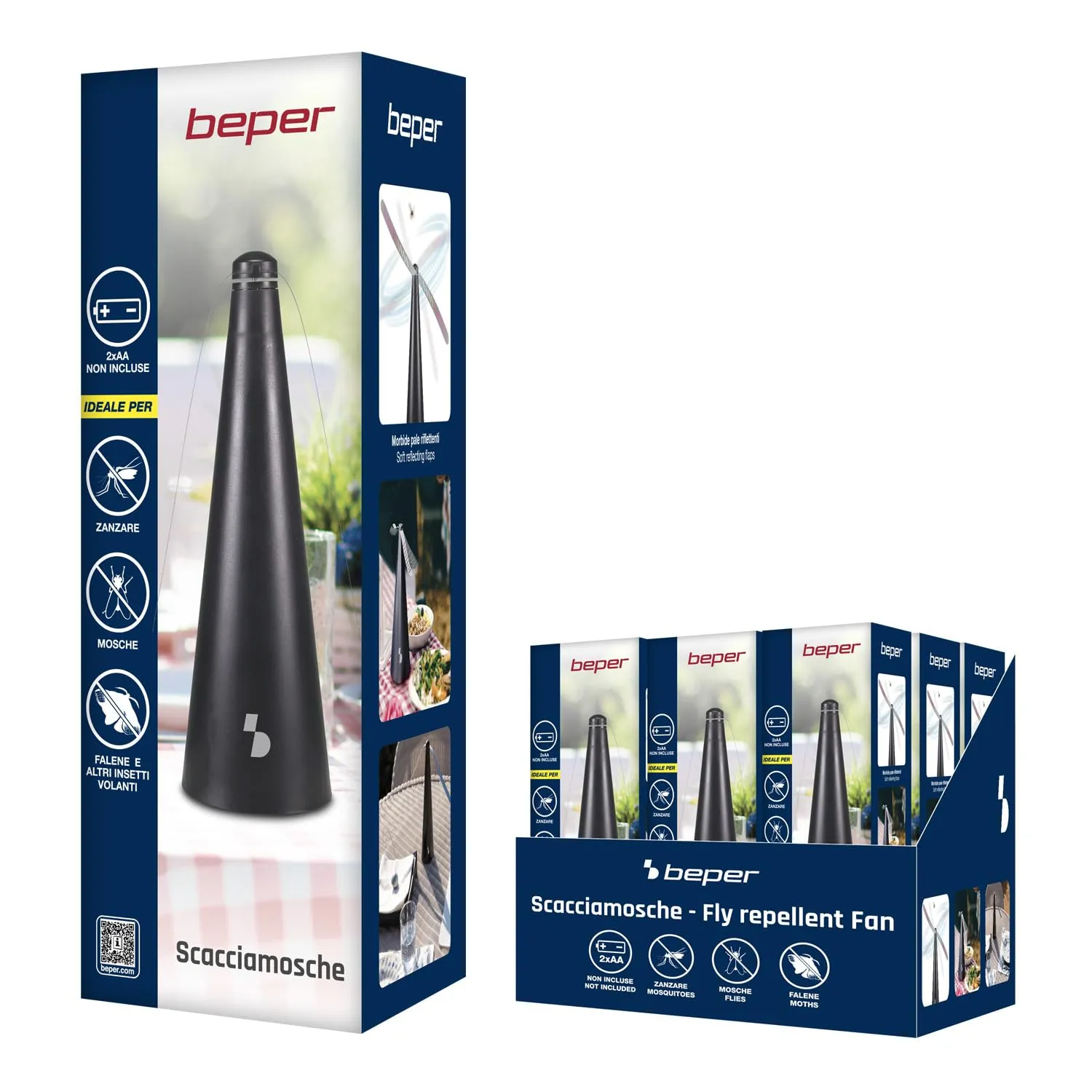 Beper P206ZAN301 Scacciamosche da Tavolo a Batterie
