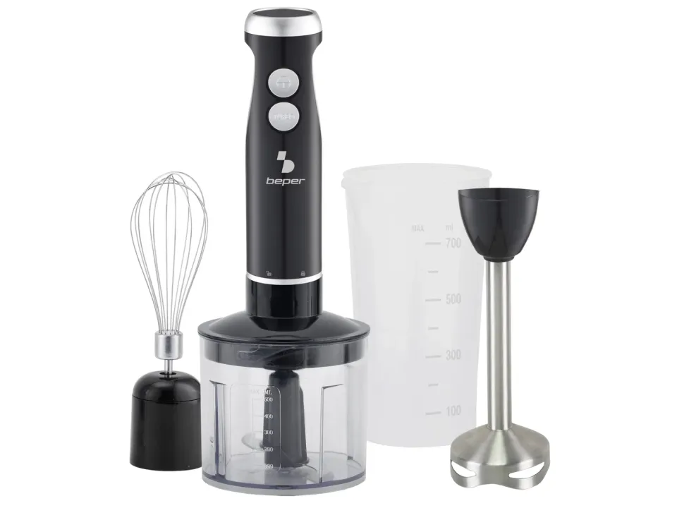 Beper P102FRU151 frullatore immersione 4in1 1000W acciaio