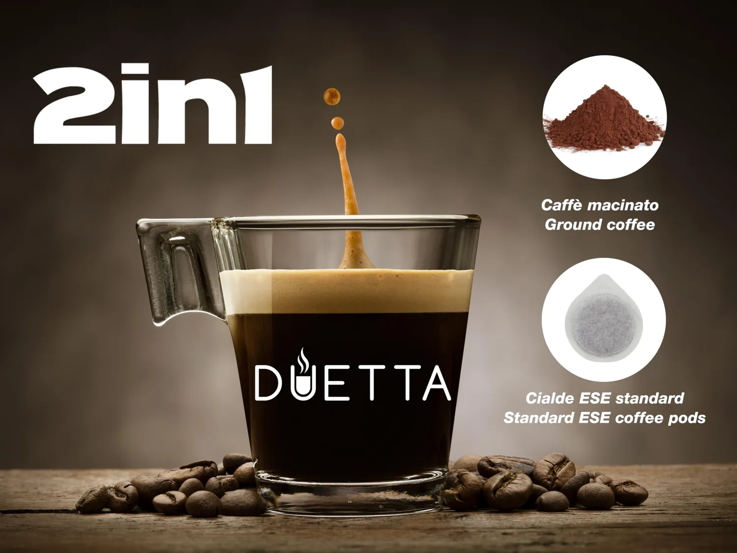 Beper P101CAF100 Duetta macchina caffè espresso cialde 15 bar