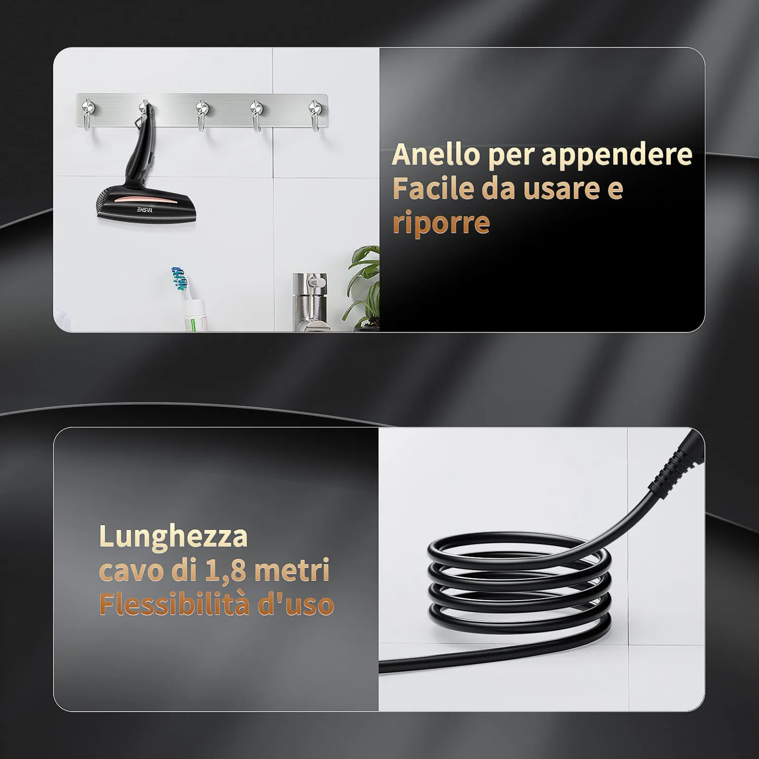 YASHE Asciugacapelli Pieghevole 1200W Leggero 310 g