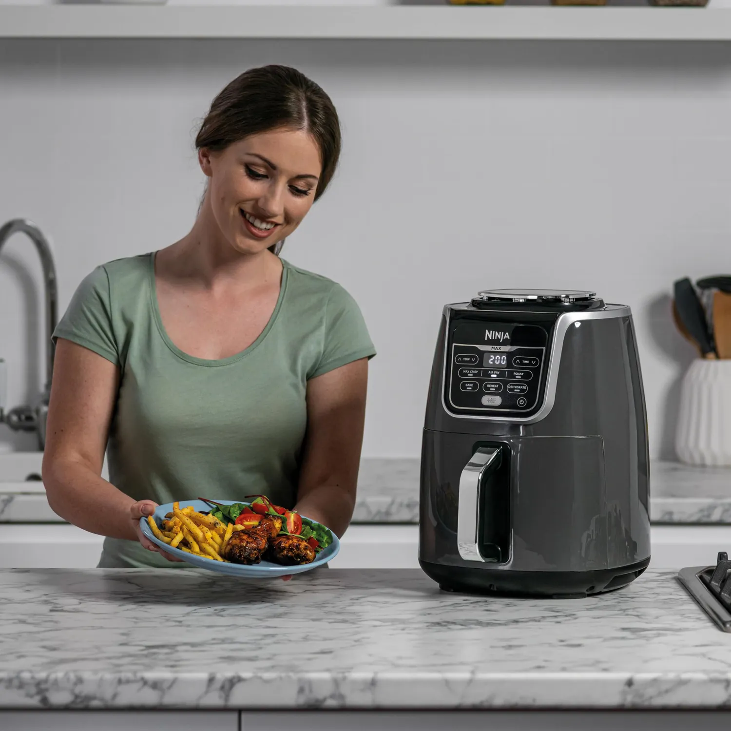 Ninja Air Fryer Max AF160EU Friggitrice 5,2L Grigio Nero