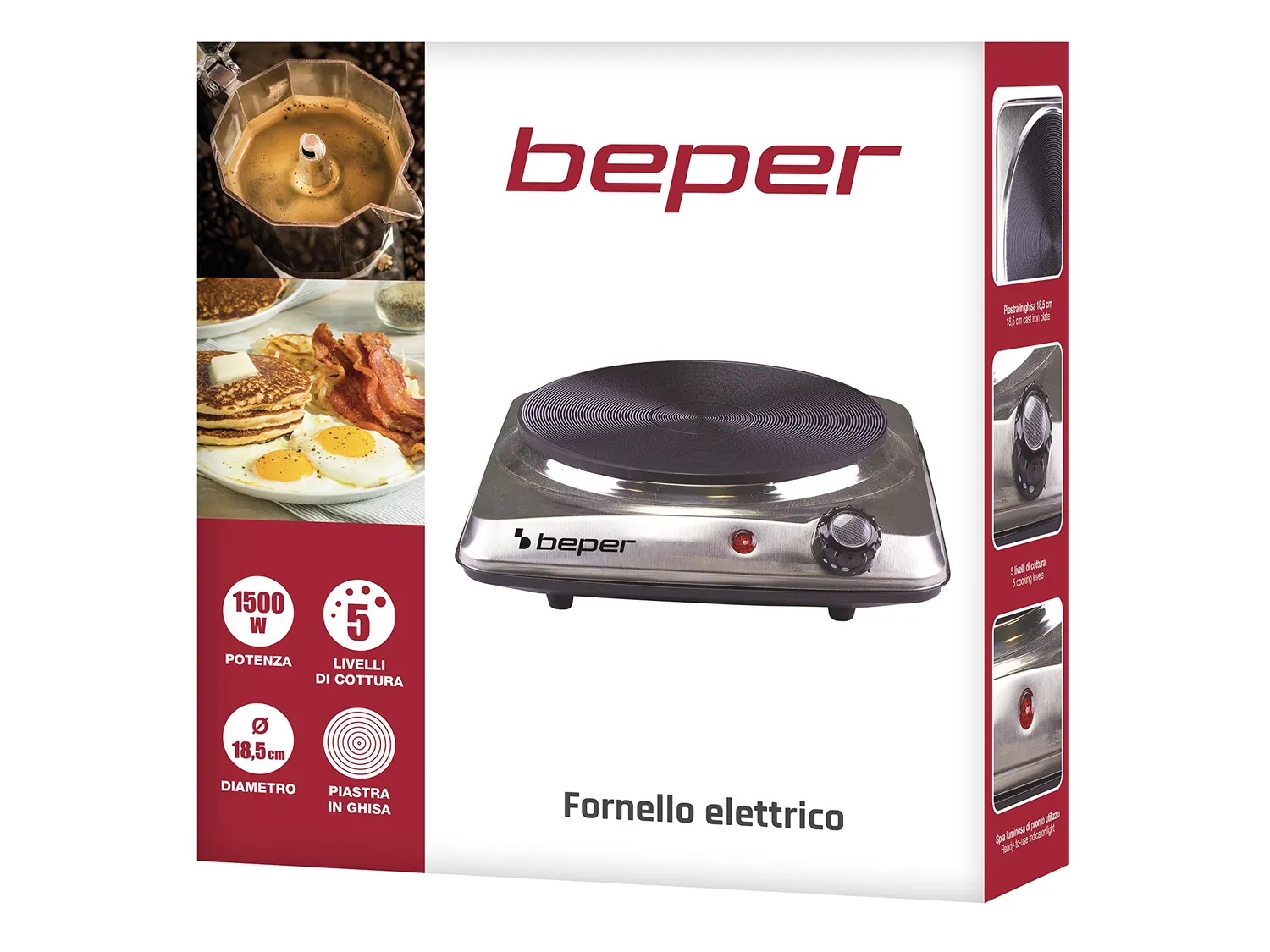 Beper 90.820 Fornello Elettrico Singolo Piastra 18,5cm