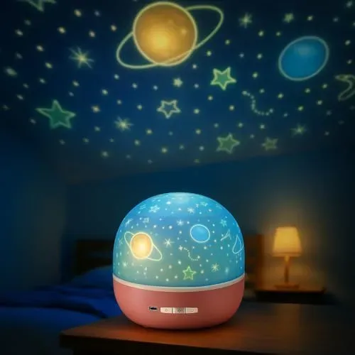 Beper Proiettore Stelle Bambini LED USB Spazio Animali