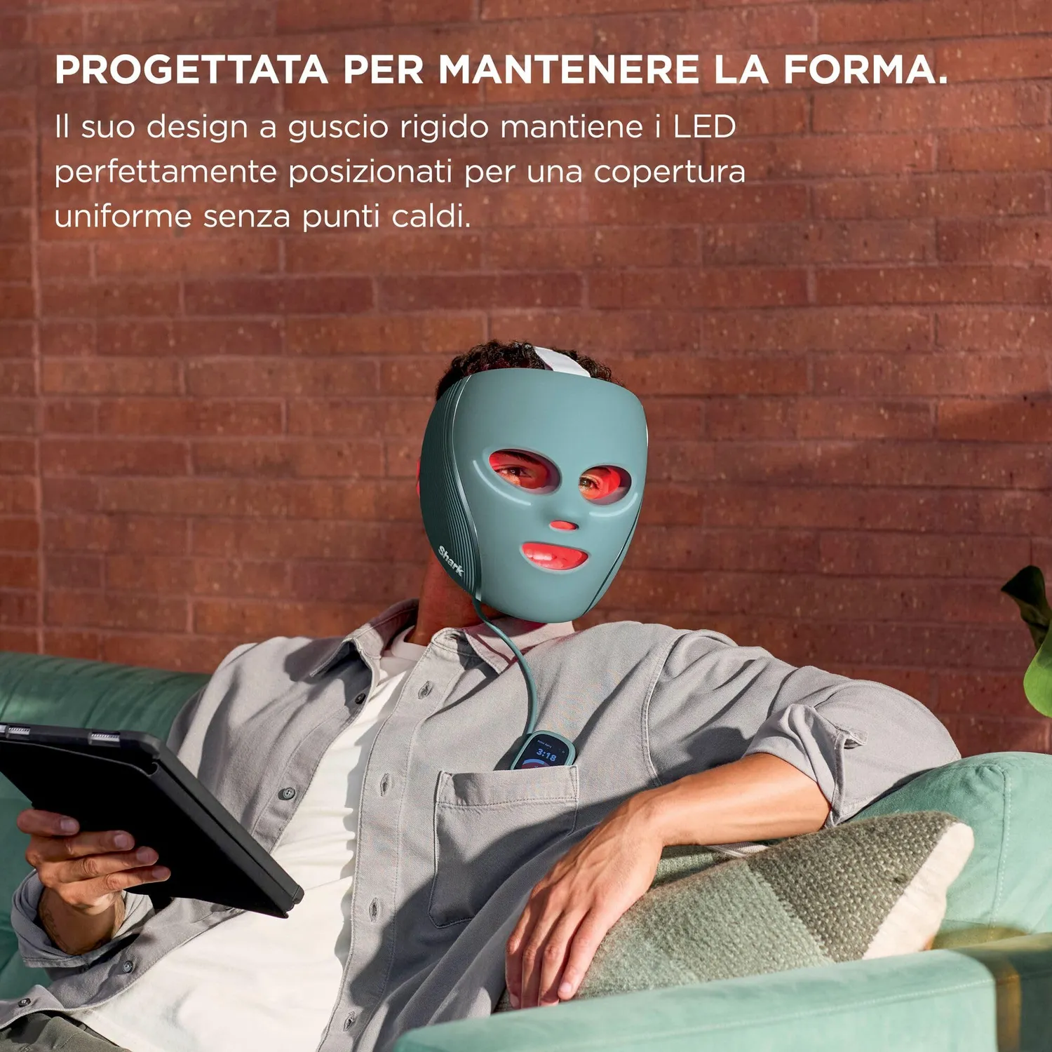 Shark CryoGlow FW312EU Maschera LED Viso Lilla