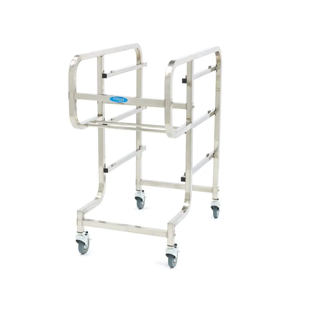 Pizza Maxima Carrello Pulizia 5 Bidoni Inox con Ruote Freno