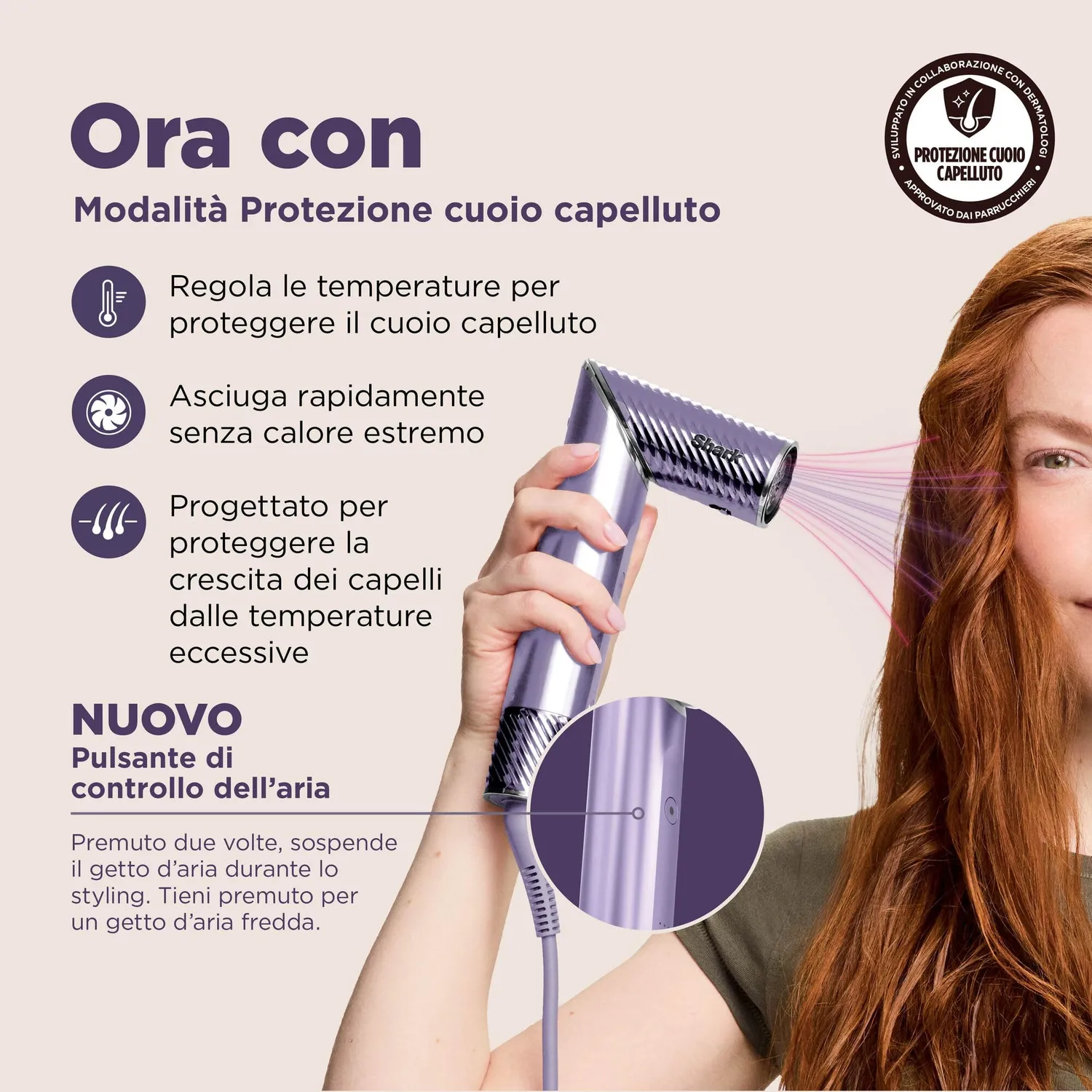 Shark FlexStyle IonCurl HD840EUPU styler 3in1 lilla