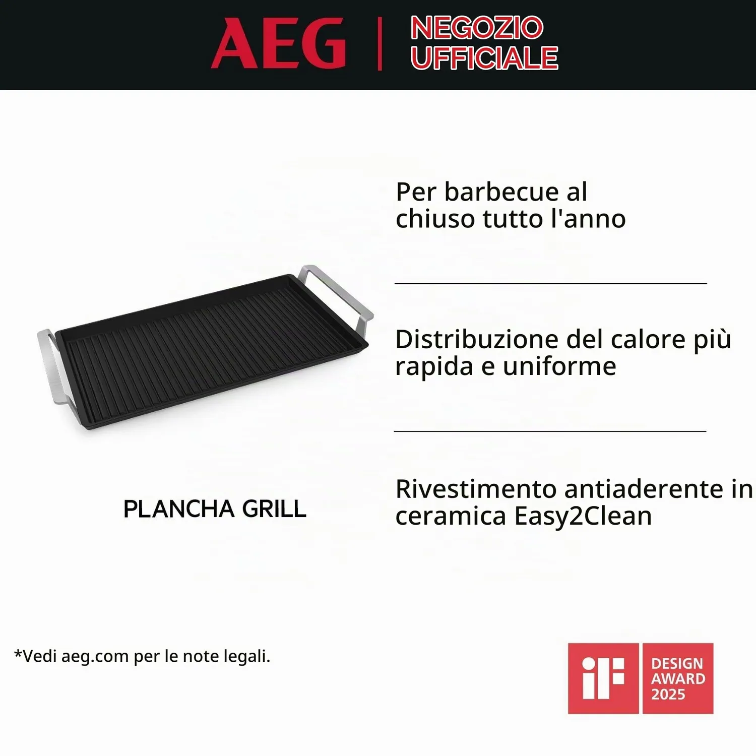 AEG A9HHPG11 Plancha Grill 2.0 piastra ceramica