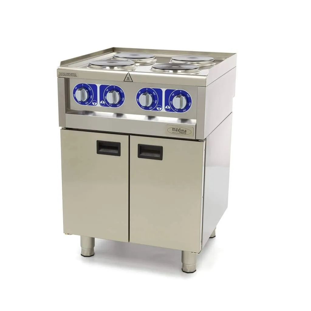 Maxima Commercial piano cottura elettrico 4 fuochi 60x60 ghisa
