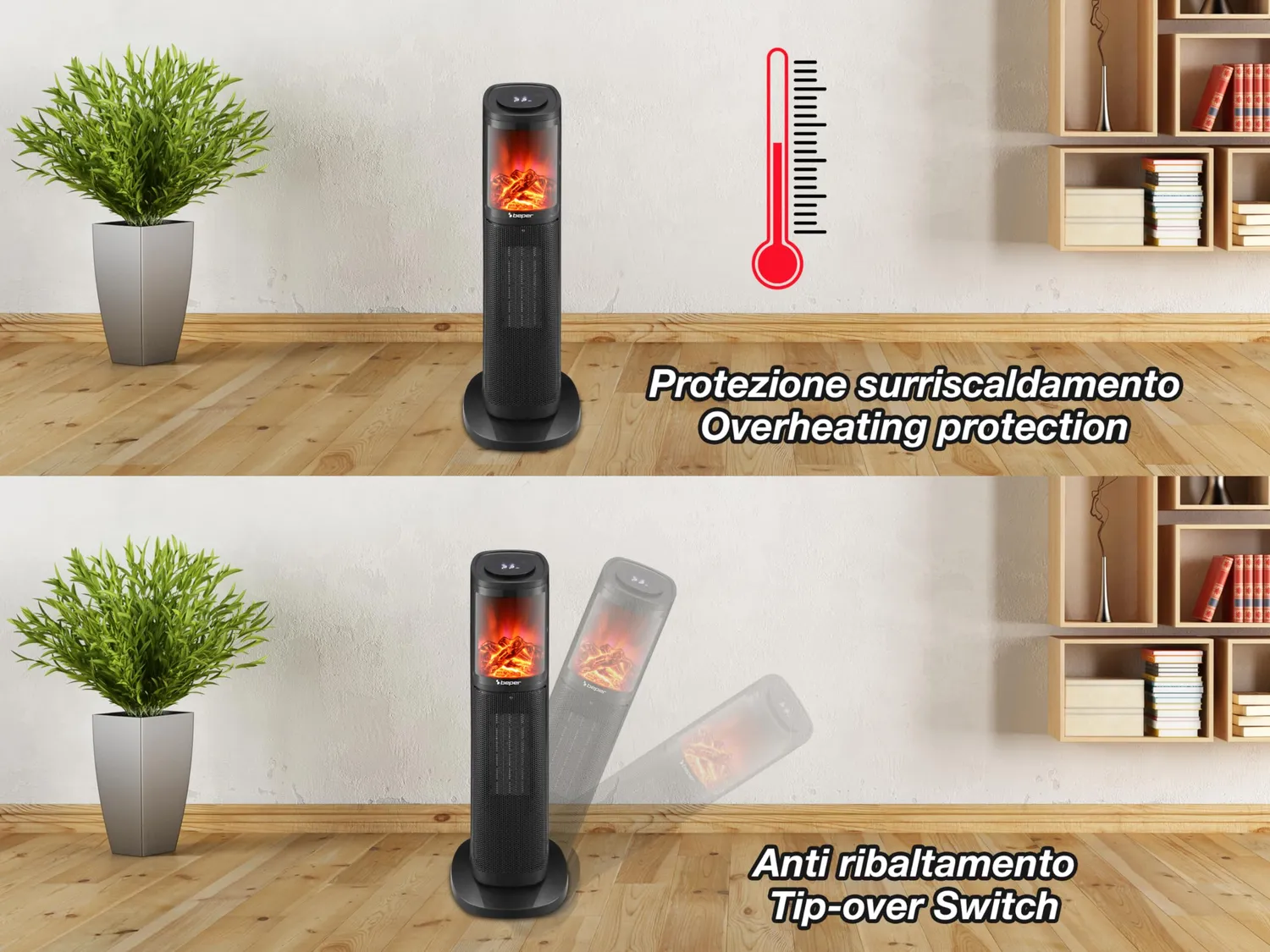 Beper P203TER011 termoventilatore ceramica 2000W nero