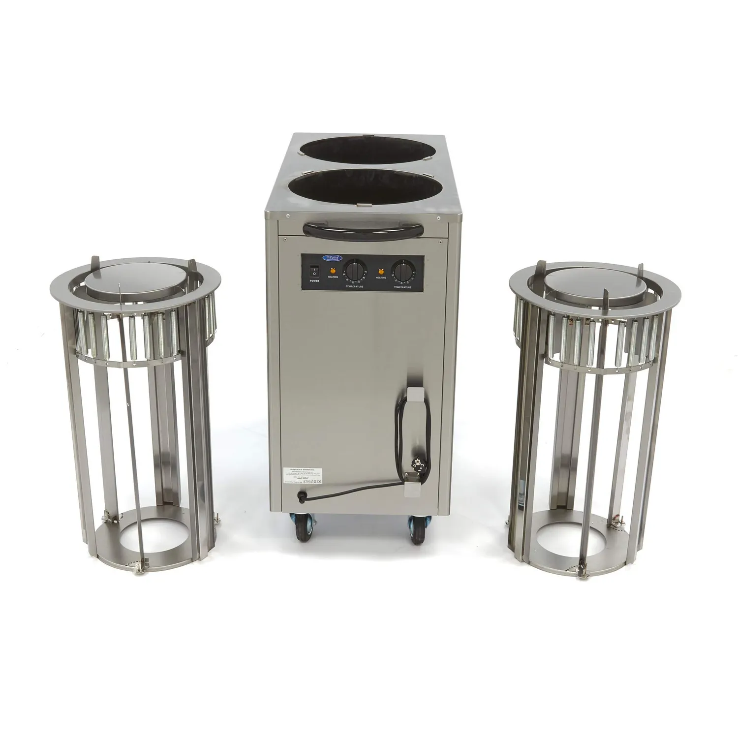 Maxima scaldapiatti 80 piatti Ø 30 cm dispenser inox ruote