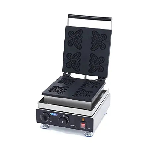 Maxima piastra waffle 4 farfalle su stecco antiaderente