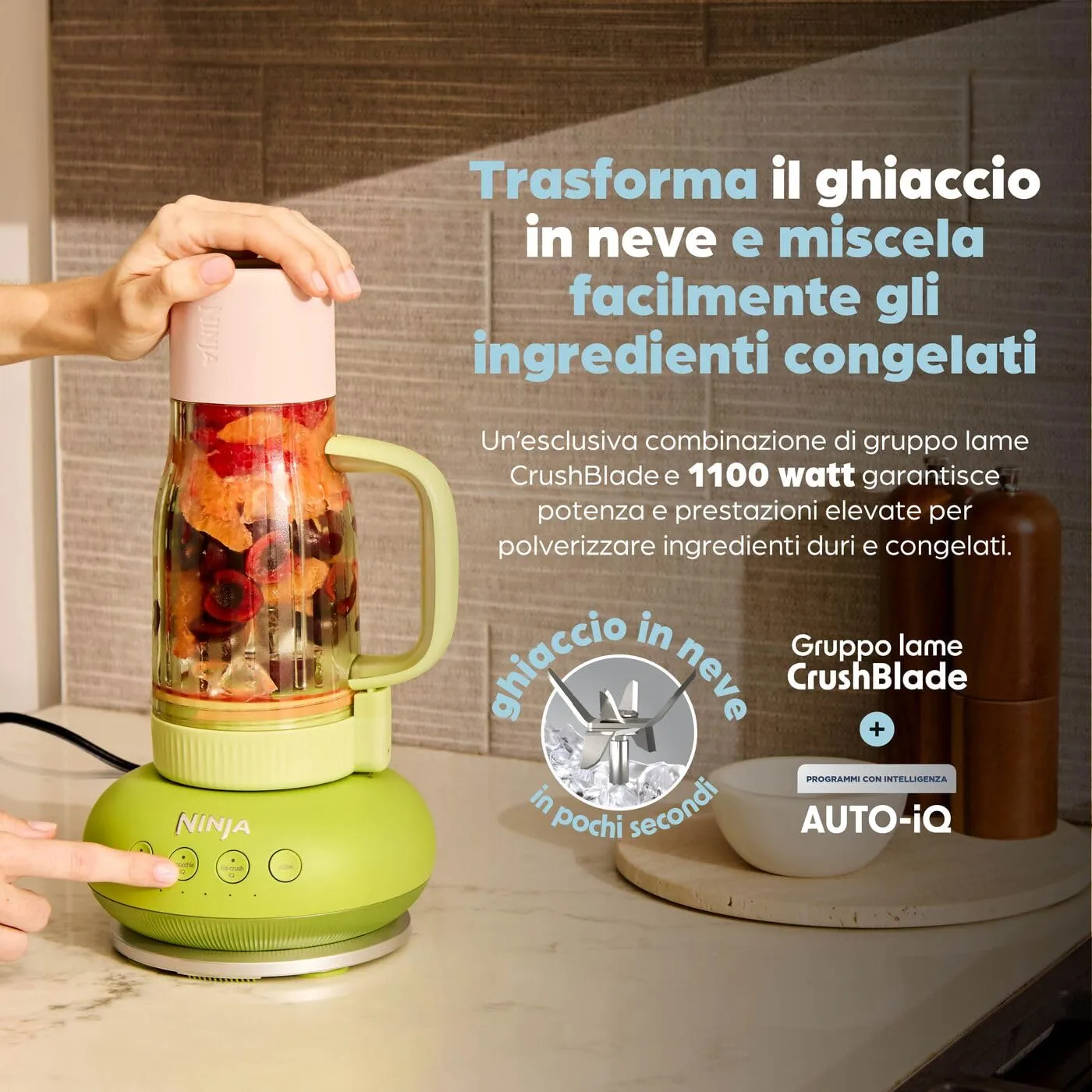 Ninja BlendBoss Frullatore 710 ml Lilla/Giallo 1100 W