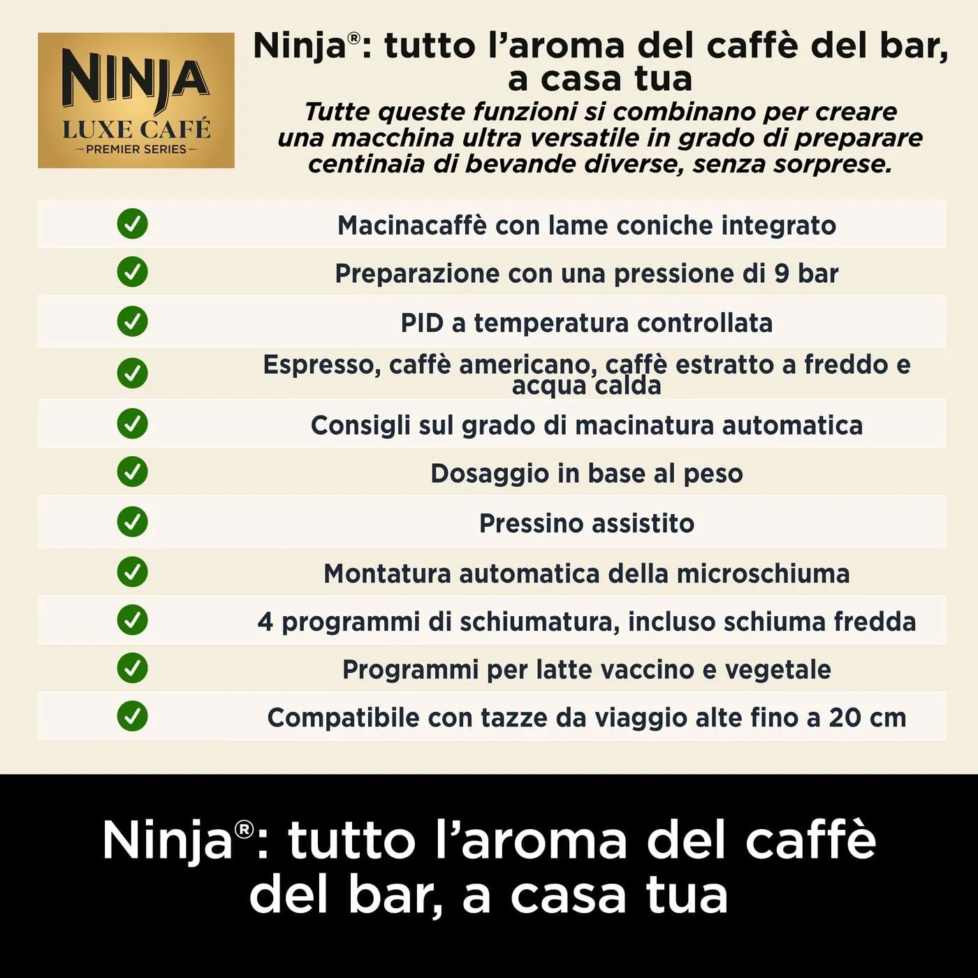 Ninja Luxe Premiere Macchina Caffè Espresso Grigio Metallizzato