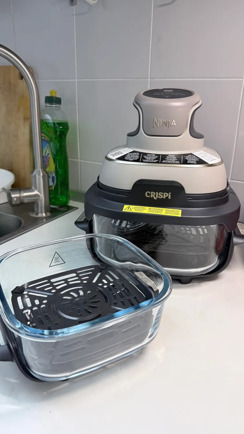 Ninja Crispi Friggitrice ad Aria Vetro Pietra Oro 1700W