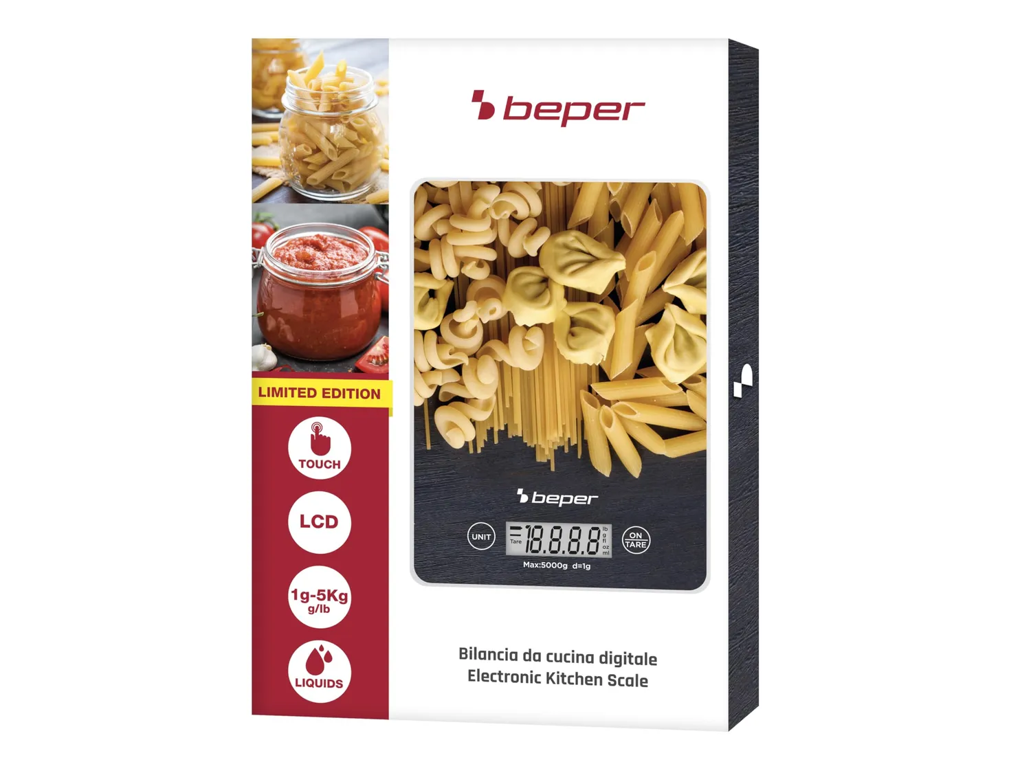 Beper P102BIL003 bilancia cucina digitale pasta 5 kg