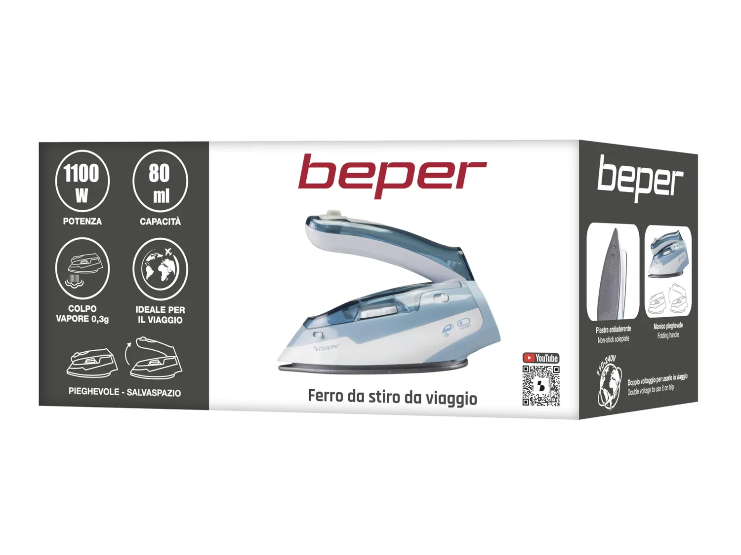 BEPER P204FER200 Ferro da Stiro Viaggio 1100W Pieghevole