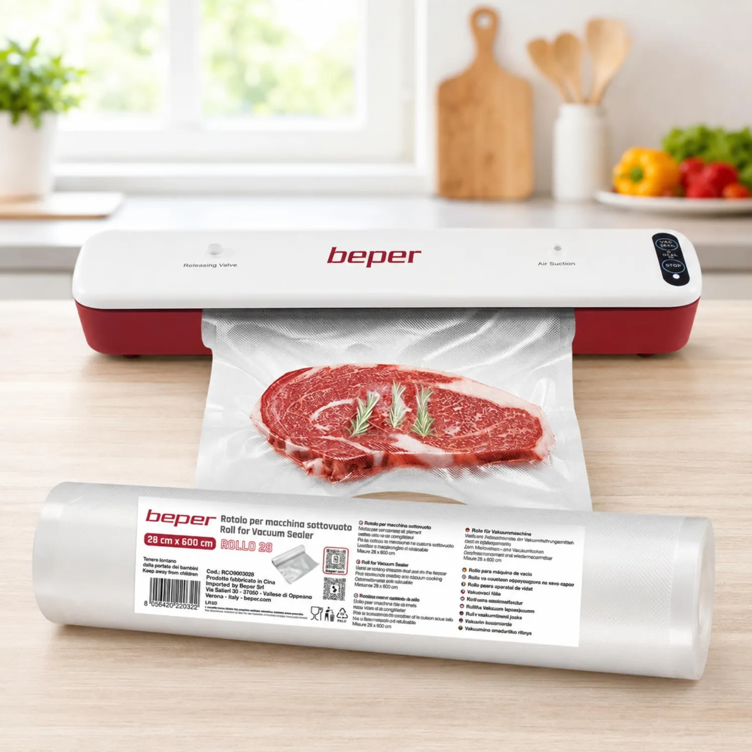 Beper RCO9003028 Rotolo Sacchetti Sottovuoto 28cm x 6m