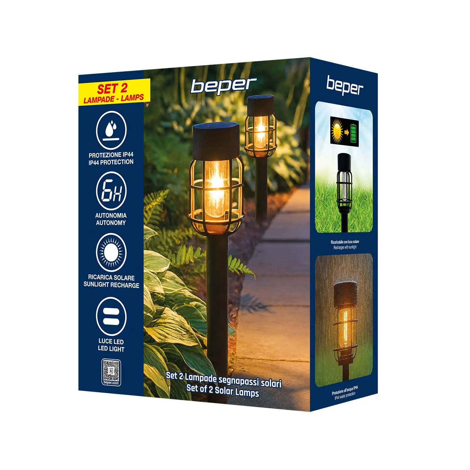 Beper Lucea P207ILO021 lampade solari set 2 pezzi IP44