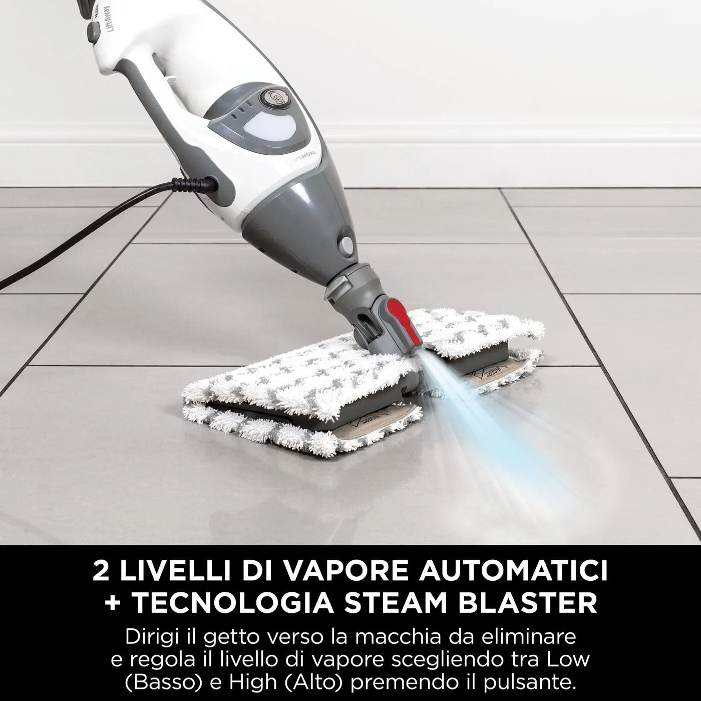 Shark S6005EU Scopa a Vapore 3-in-1 Bianca