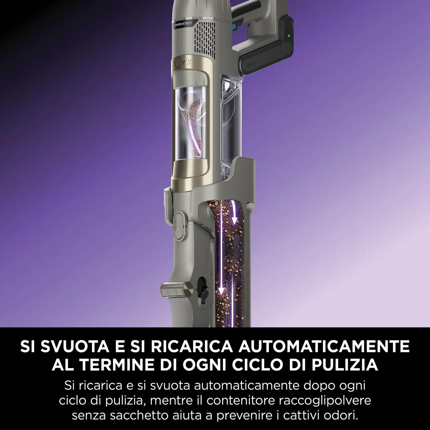Shark PowerDetect Clean&Empty aspirapolvere senza filo base autosvuotante