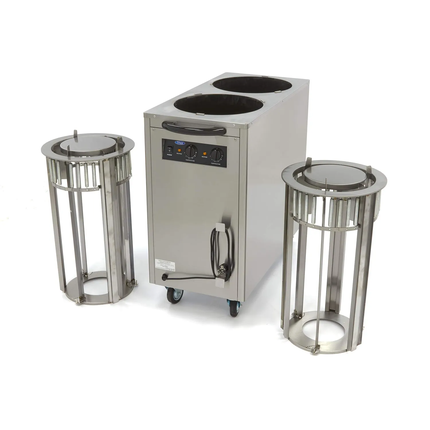 Maxima scaldapiatti 80 piatti Ø 30 cm dispenser inox ruote