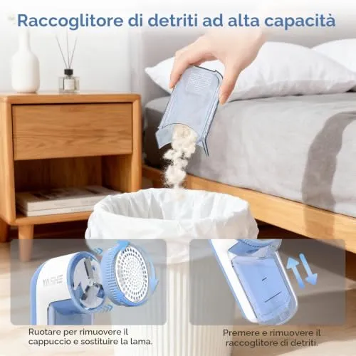 YASHE Leva Pelucchi Elettronico a Batteria con 2 Lame