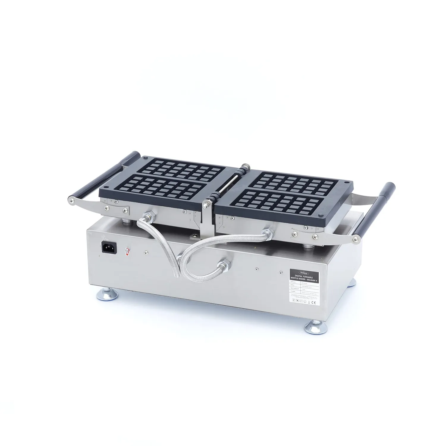 Maxima Classic Belga 2 Pezzi Piastra Waffle Digitale Girevole