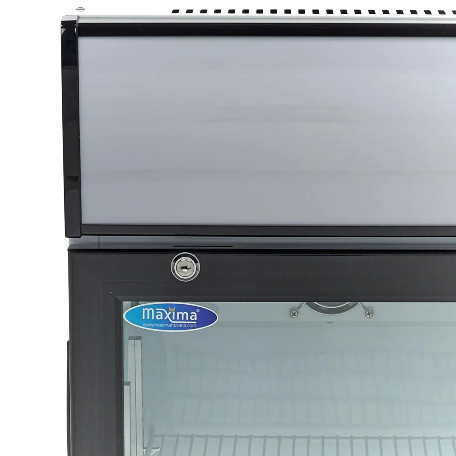 Maxima Frigorifero Vetrina 80 Litri Banco Bianco Inox