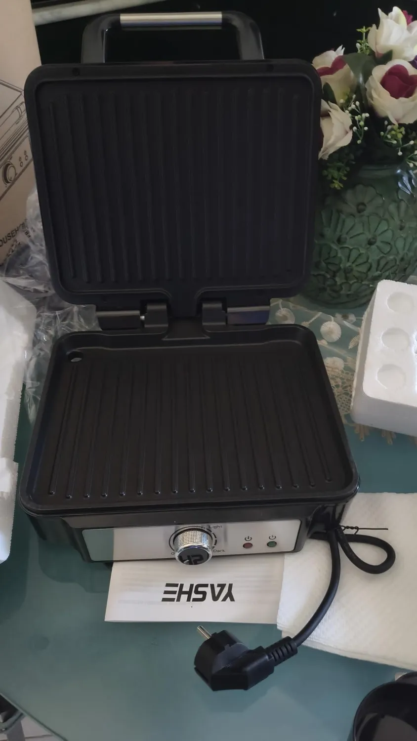 Yashe Tostapane Piastra Panini 4 Fette Argento 1800W